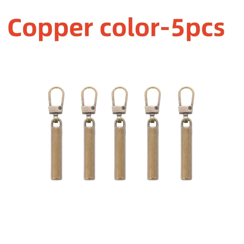 5pcs Detachable Metal Zipper Pullers for Zipper Sliders Head Zipper Pull Tab DIY Sewing Bags Down Jacket Zippers Repair Kits
