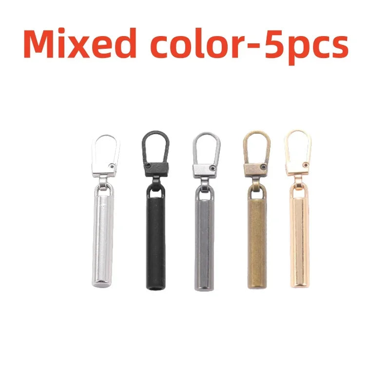 5pcs Detachable Metal Zipper Pullers for Zipper Sliders Head Zipper Pull Tab DIY Sewing Bags Down Jacket Zippers Repair Kits
