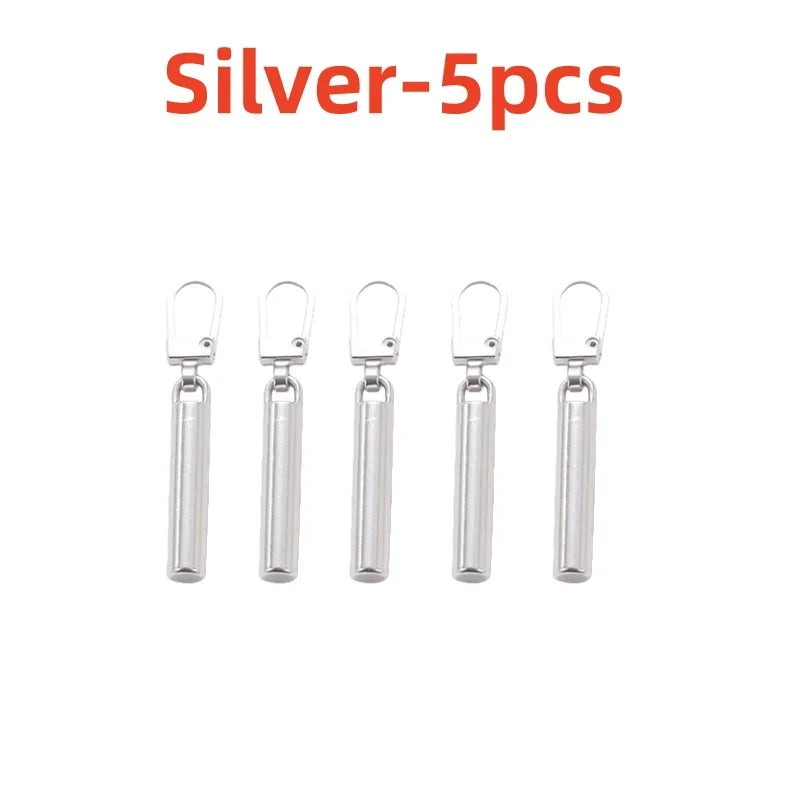 5pcs Detachable Metal Zipper Pullers for Zipper Sliders Head Zipper Pull Tab DIY Sewing Bags Down Jacket Zippers Repair Kits