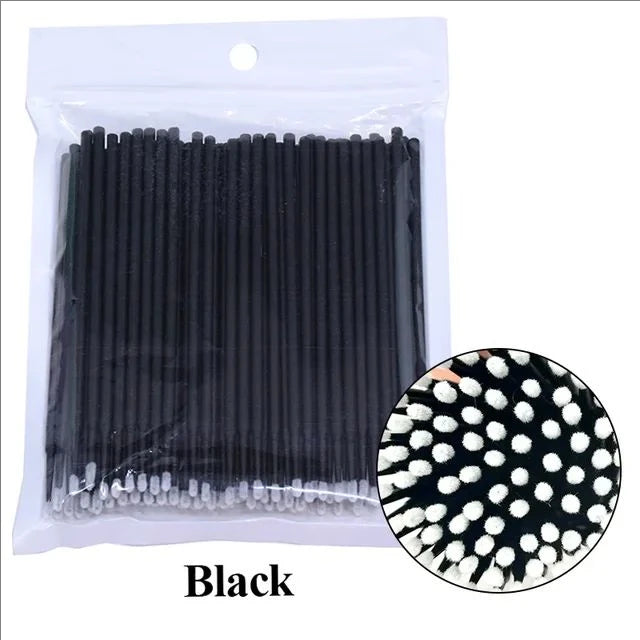 Brush Lash Extension 100Pcs Eyelash Cleaning Micro Cotton Swab Individual Eyelashes Microbrush Beauty Makeup Clean Remover Tools