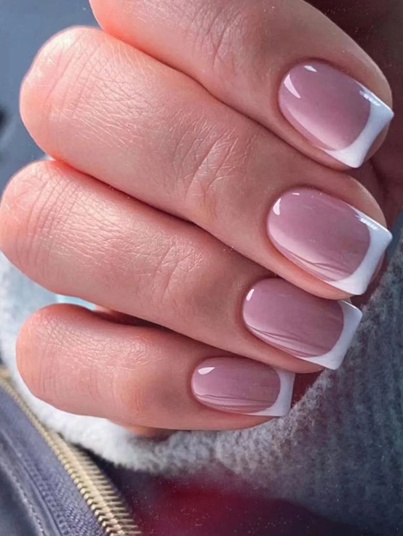 24 fake nails, duck nails almond nails fashionable wearable nails, ladies press nails, including 1 nail glue and 1 nail file