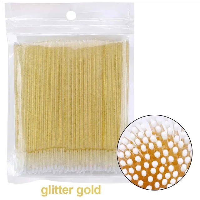 Brush Lash Extension 100Pcs Eyelash Cleaning Micro Cotton Swab Individual Eyelashes Microbrush Beauty Makeup Clean Remover Tools