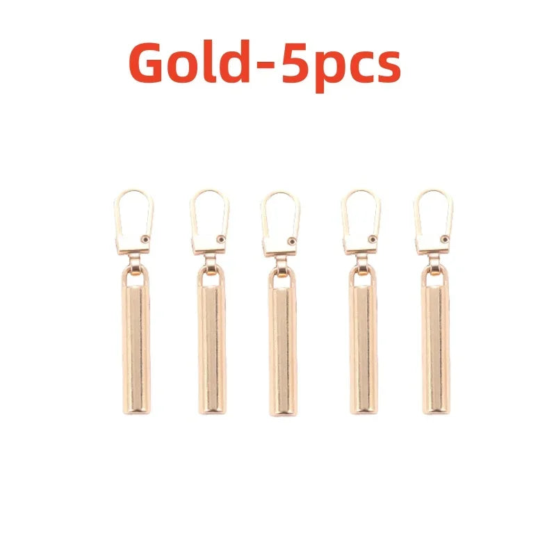 5pcs Detachable Metal Zipper Pullers for Zipper Sliders Head Zipper Pull Tab DIY Sewing Bags Down Jacket Zippers Repair Kits