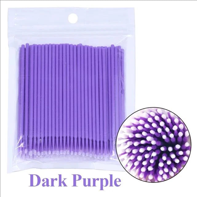 Brush Lash Extension 100Pcs Eyelash Cleaning Micro Cotton Swab Individual Eyelashes Microbrush Beauty Makeup Clean Remover Tools