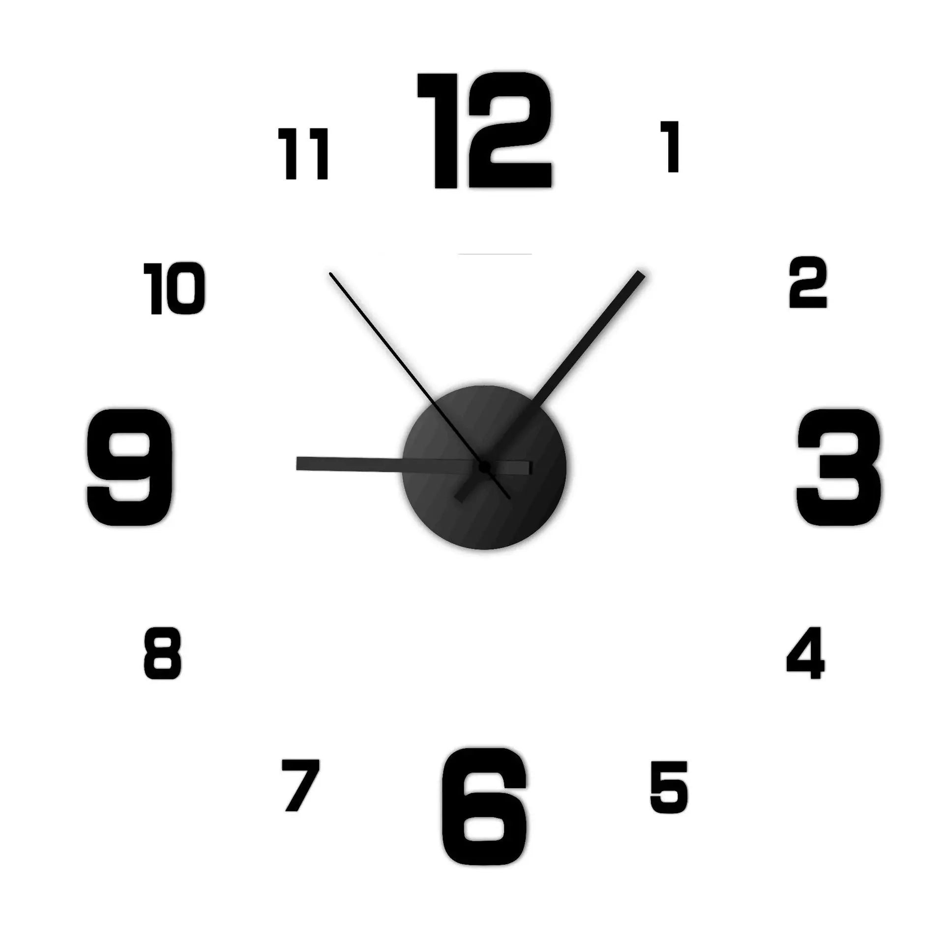 3D Creative Frameless DIY Wall Hanging Clock Wall Stickers Home Mute Digital Clock Living Room Office Wall Decoration