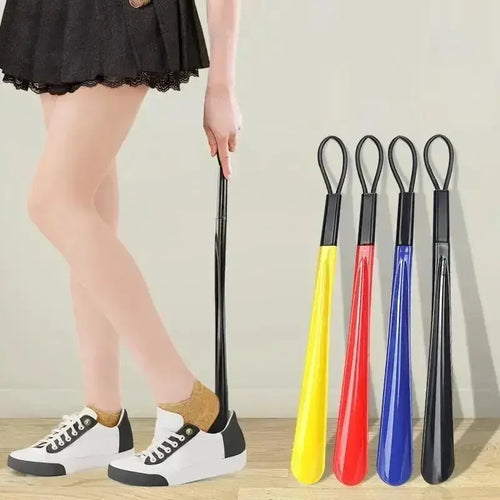 1/2pc long flexible plastic shoe horn for easy wearing of shoes in multiple colors-shoe lifter and spoon shaped shoe accessories