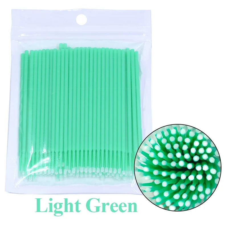 Brush Lash Extension 100Pcs Eyelash Cleaning Micro Cotton Swab Individual Eyelashes Microbrush Beauty Makeup Clean Remover Tools